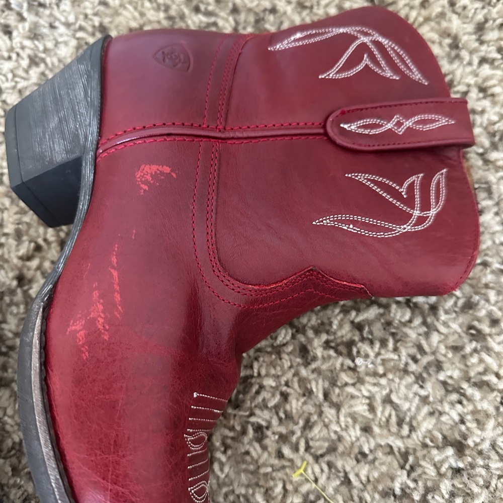Red Western Ankle Boots - Picture 8 of 8